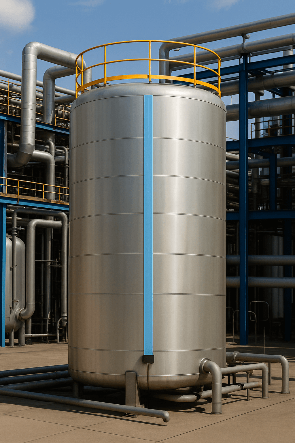 Silo mit Füllstandssensor für die zuverlässige Füllstandsüberwachung / Silo with fill level sensor for reliable fill level monitoring