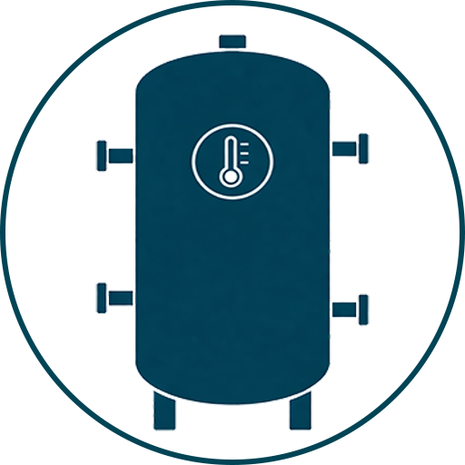 Vorteile Wärmespeicher icon / Heat Storage Tank Advantages